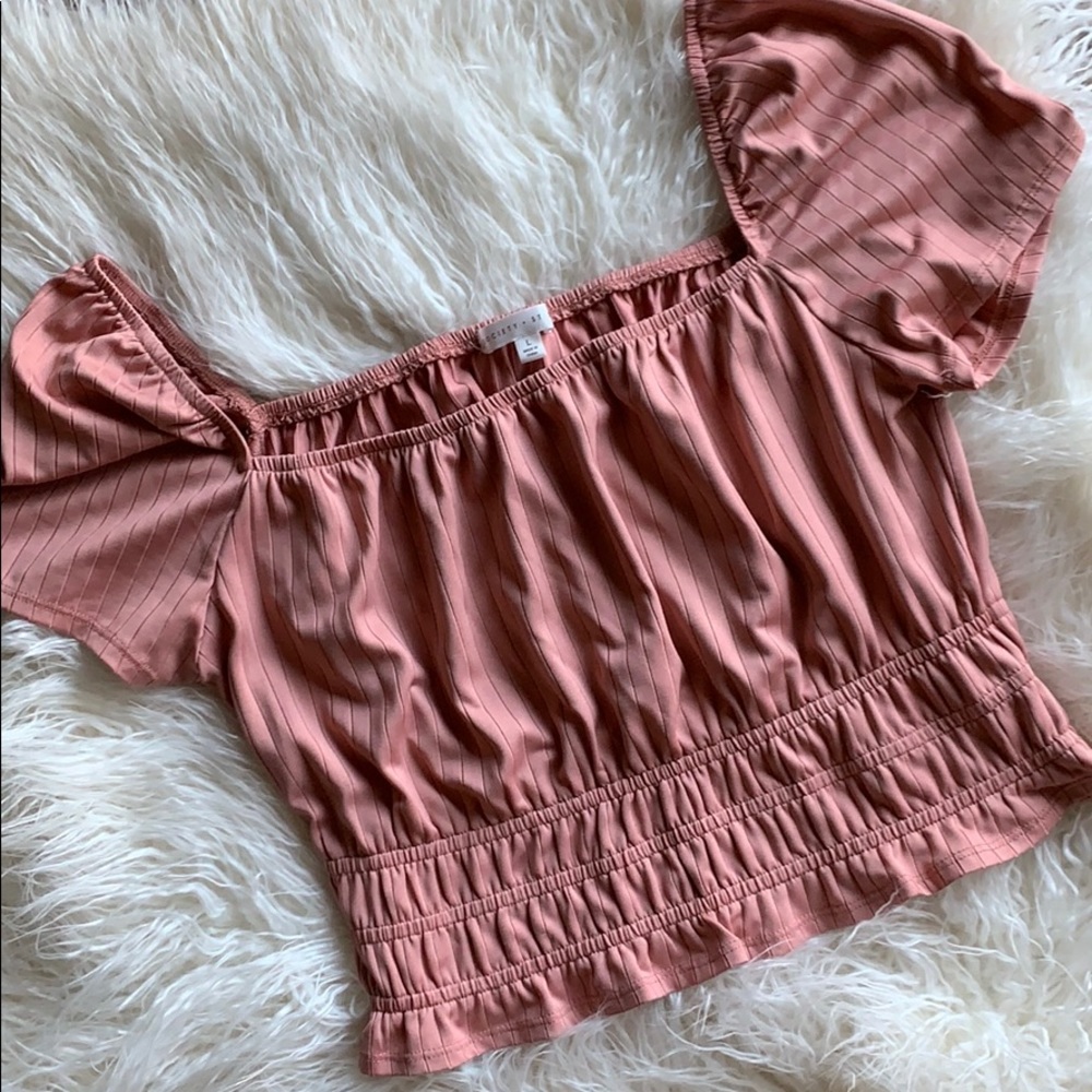NWOT SOCIETY STITCH Pink Crop Top